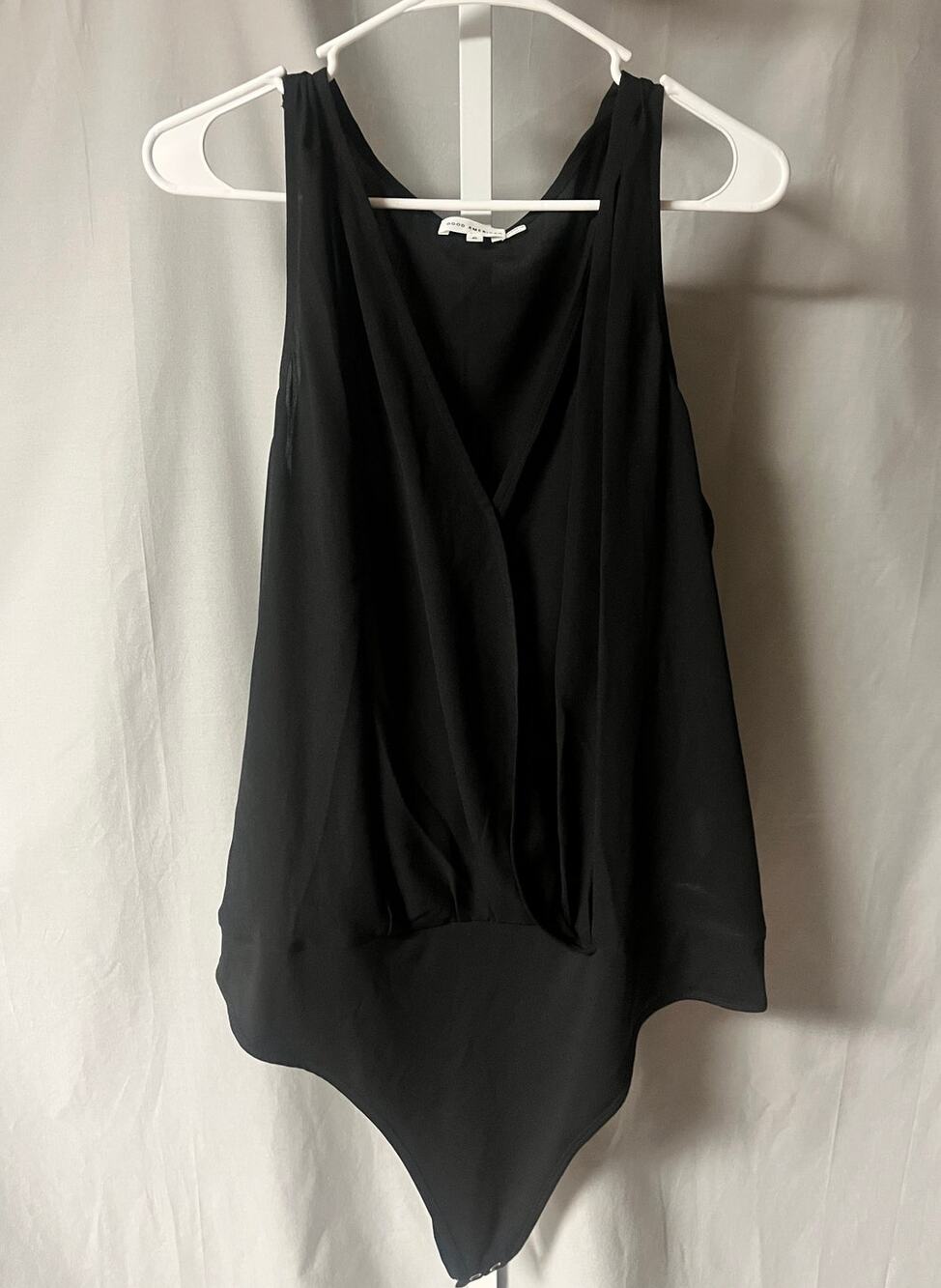 Good American Sheer V neck bodysuits Sleeveless Thong Size 6/ 2X